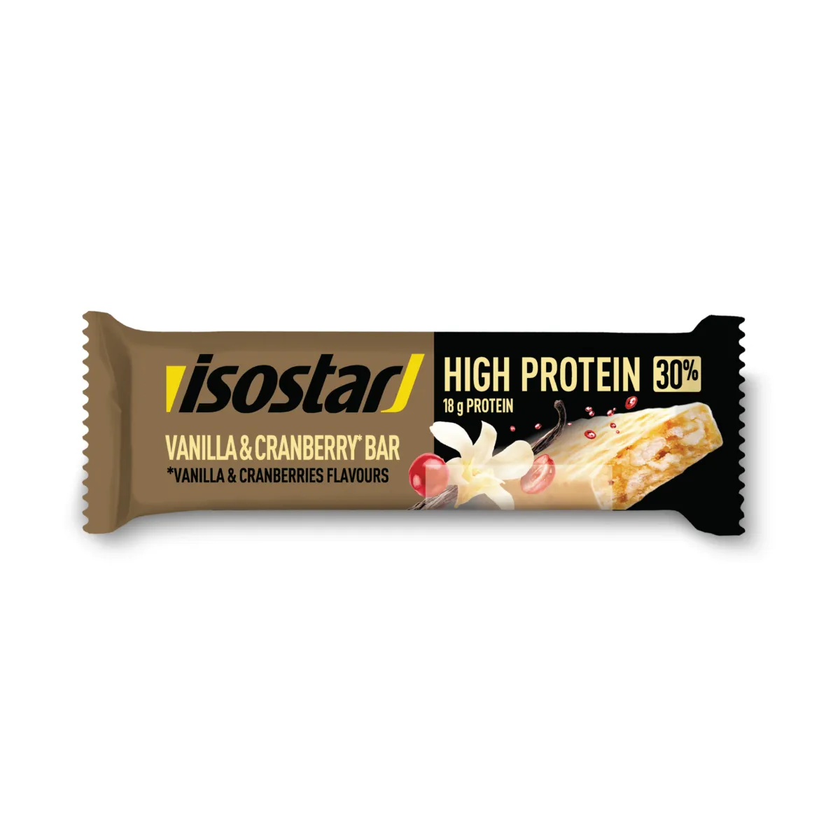 Isostar batonėlis High Protein 30 Vanilla Cranberry Bar 55g Vanilė ir spanguolės