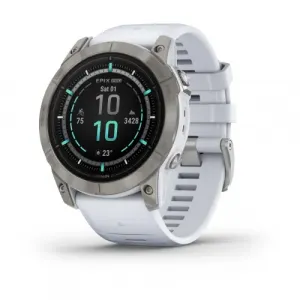 Garmin Epix Pro (Gen 2) 51 Sapphire Whitestone Titano su balto akmens spalvos dirželiu