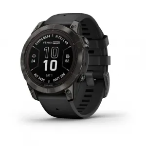 Garmin fēnix 7 Pro Sapphire Solar Carbon Gray Medžio anglies pilkumo DLC titano danga su juodu dirželiu