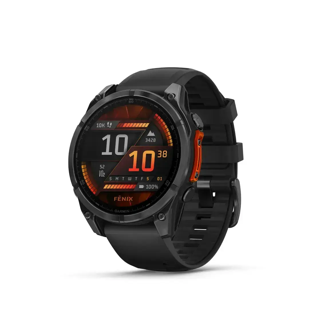Garmin Fenix 8 AMOLED Slate Gray Black 47mm Akmeninis pilkas su juodu dirželiu 47 mm