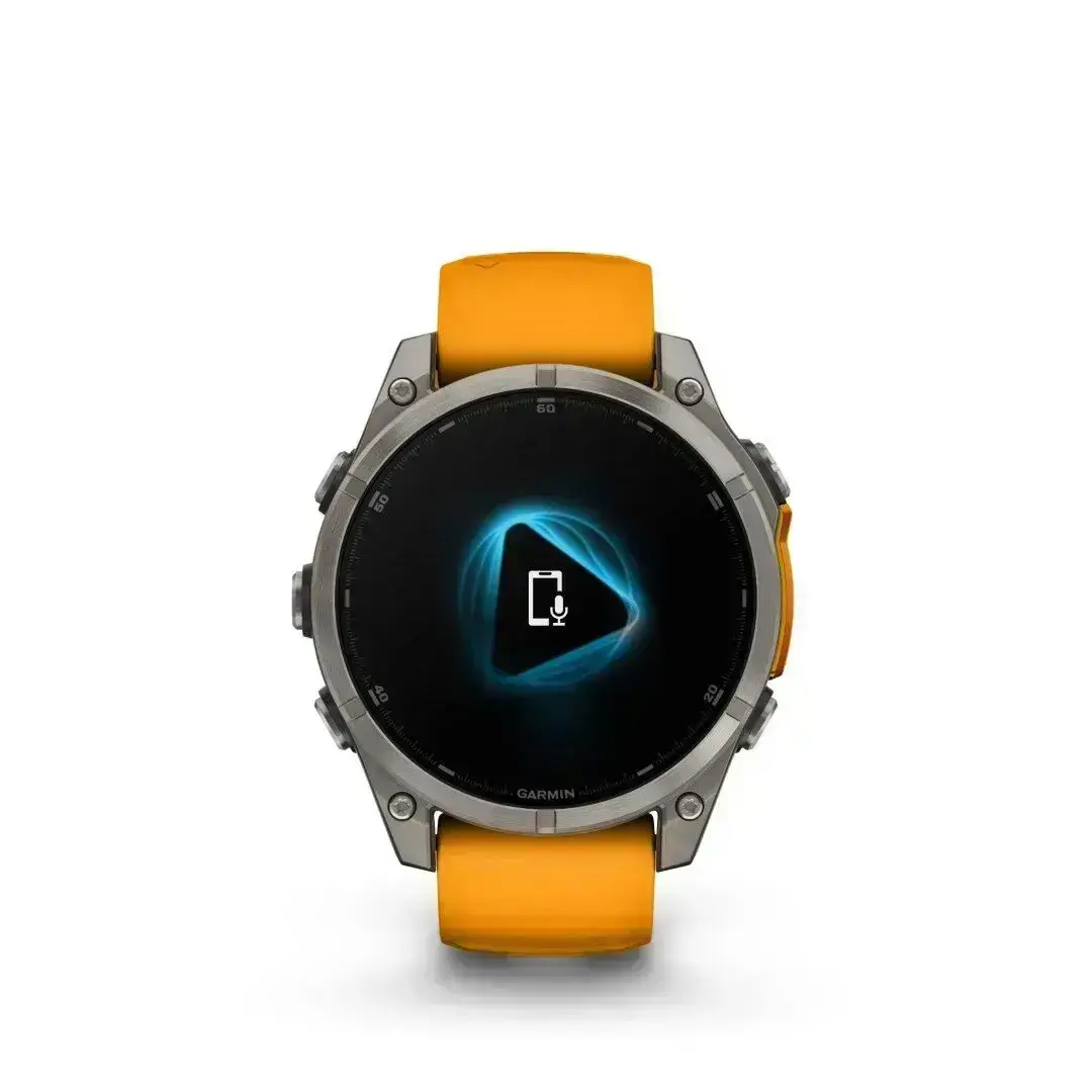 Garmin Fenix 8 AMOLED Sapphire Graphite Orange 51mm Titano su ryškiai oranžiniu dirželiu