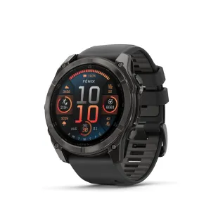Garmin Fenix 8 AMOLED Sapphire Carbon Gray Black 51mm Medžio anglies pilkumo DLC titano danga su juodu dirželiu 51 mm