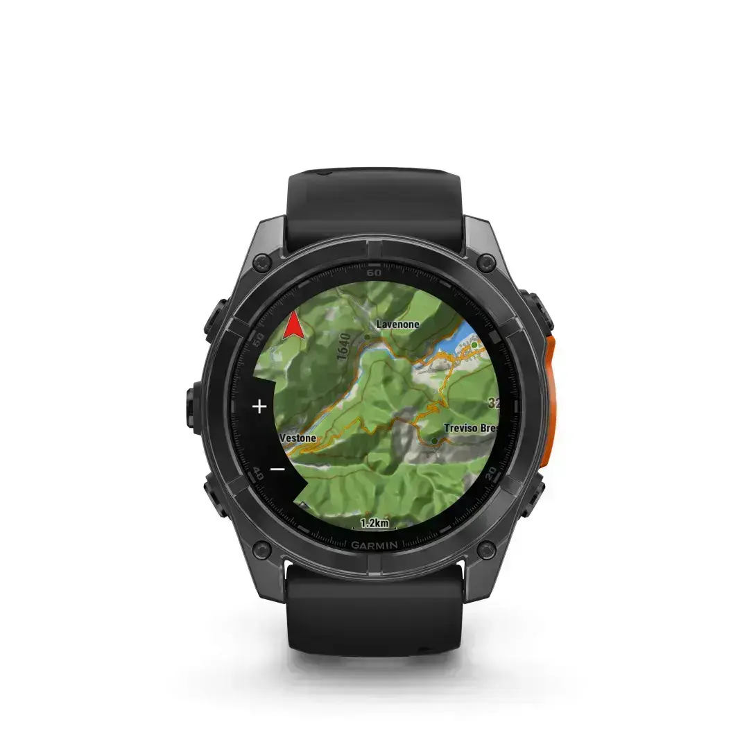 Garmin Fenix 8 AMOLED Slate Gray Black 51mm Akmeninis pilkas su juodu dirželiu 51 mm