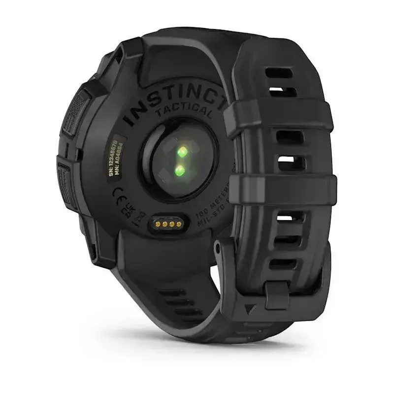 Garmin Instinct 3 Solar Tactical Edition 50 mm Juodas su juodu laikrodžio ciferblatu - saulės