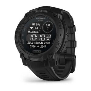Garmin Instinct 3 Solar Tactical Edition 50 mm Juodas su juodu laikrodžio ciferblatu - saulės