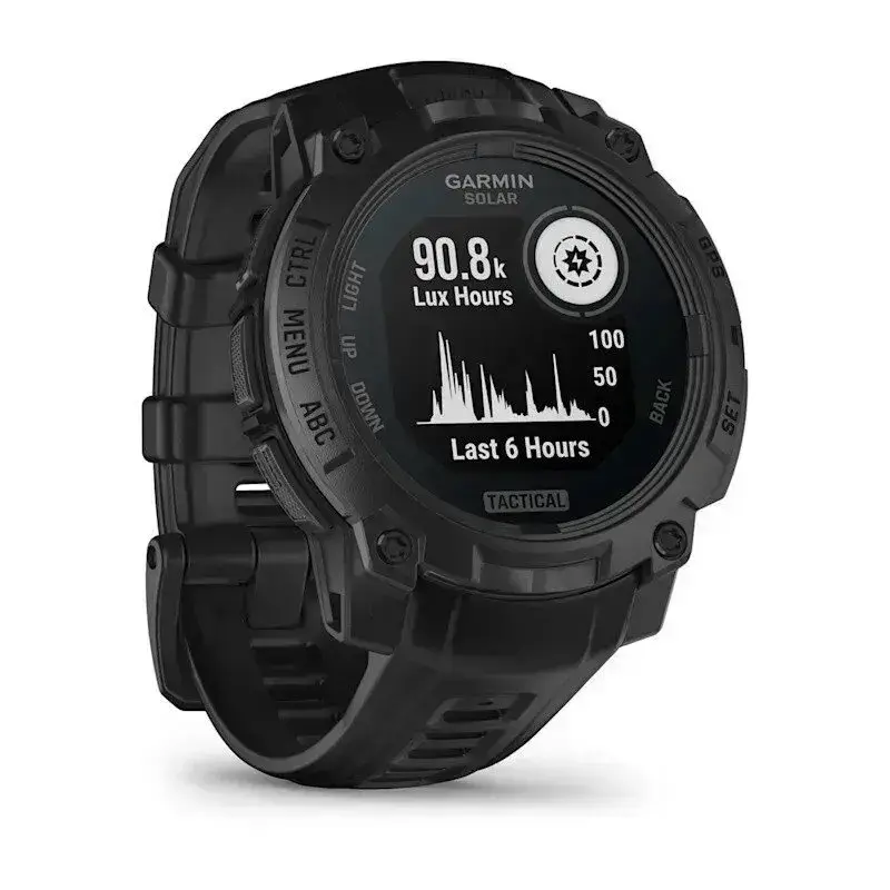 Garmin Instinct 3 Solar Tactical Edition 50 mm Juodas su juodu laikrodžio ciferblatu - saulės