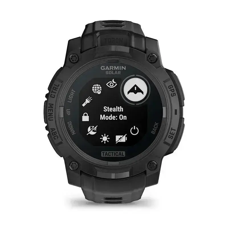 Garmin Instinct 3 Solar Tactical Edition 50 mm Juodas su juodu laikrodžio ciferblatu - saulės