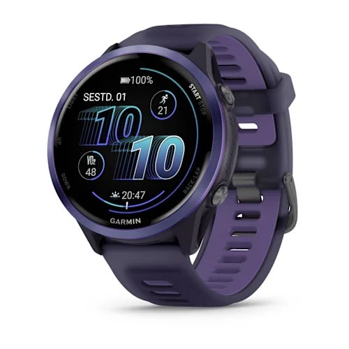 Garmin Forerunner 570 Indigo Purple 47mm Indigo aliuminis su skaidriu karališkai violetiniu/indigo dirželiu