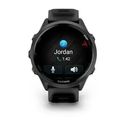 Garmin Forerunner 570 Slate Gray 47 mm Mėlynai pilkas aliuminis su skaidriu juodu/juodu dirželiu