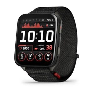 Garmin Venu X1 Black Slate Juodas su titano mėlynai pilku galiniu dangteliu ir juodu ComfortFit nailoniniu dirželiu