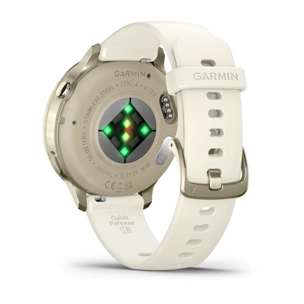 Venu 4 Lunar Gold 41mm Mēness zelta krāsā ar kaulu krāsas silikona siksniņu 41mm