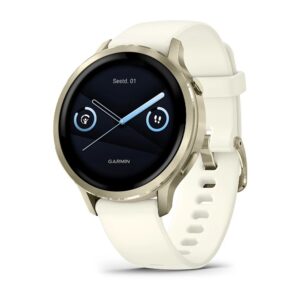 Venu 4 Lunar Gold 41mm Mēness zelta krāsā ar kaulu krāsas silikona siksniņu 41mm