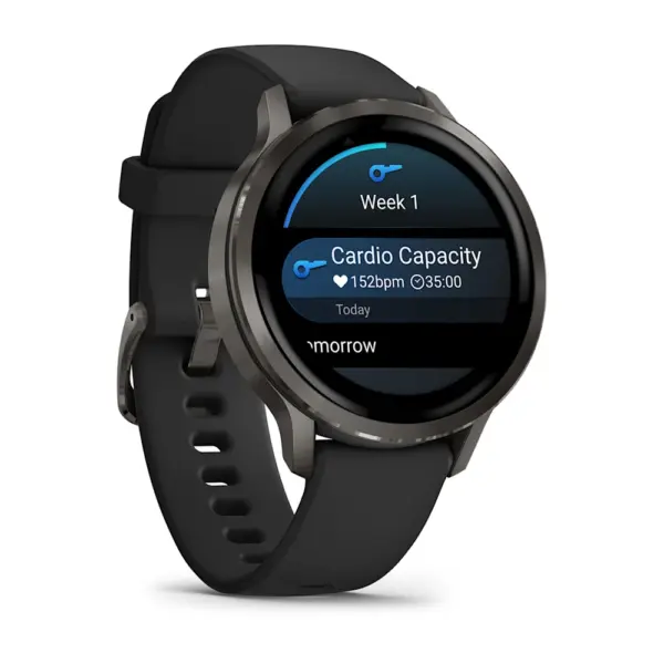 Venu 4 Slate Black 41mm Zilganpelēka kopā ar Melna silikona pulksteņa siksniņa 41mm