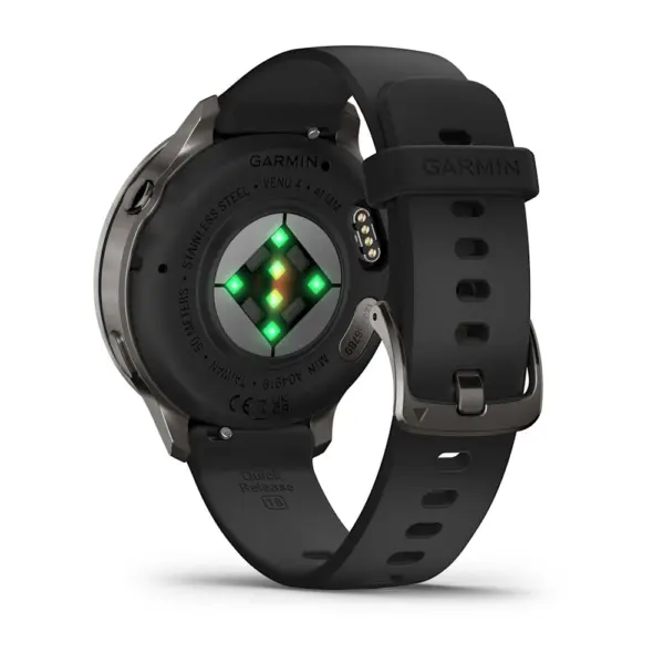 Venu 4 Slate Black 41mm Zilganpelēka kopā ar Melna silikona pulksteņa siksniņa 41mm