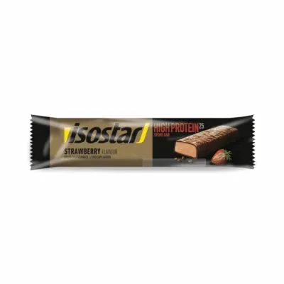 Artboard-22 Isostar batonėlis High Protein 25 Strawberry 35g