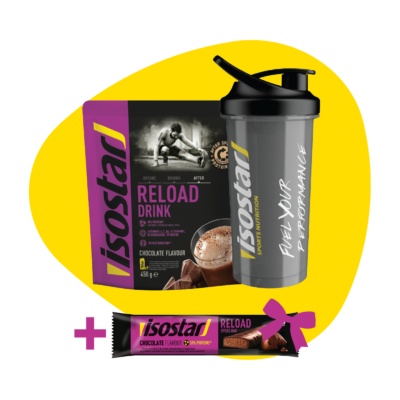 Isostar Recovery komplektas (Reload 450g + Elite plaktuvė 700ml)