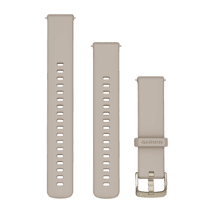 Prancūziška pilka, šviesios auksinės spalvos sagtimi • Ašelė / Quick Release • 18 mm • Silikonas