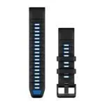 Garmin QuickFit 22 Watch Band Black / Pilot Blue Silicone Garmin QuickFit 22 Watch Band Black / Pilot Blue Silicone