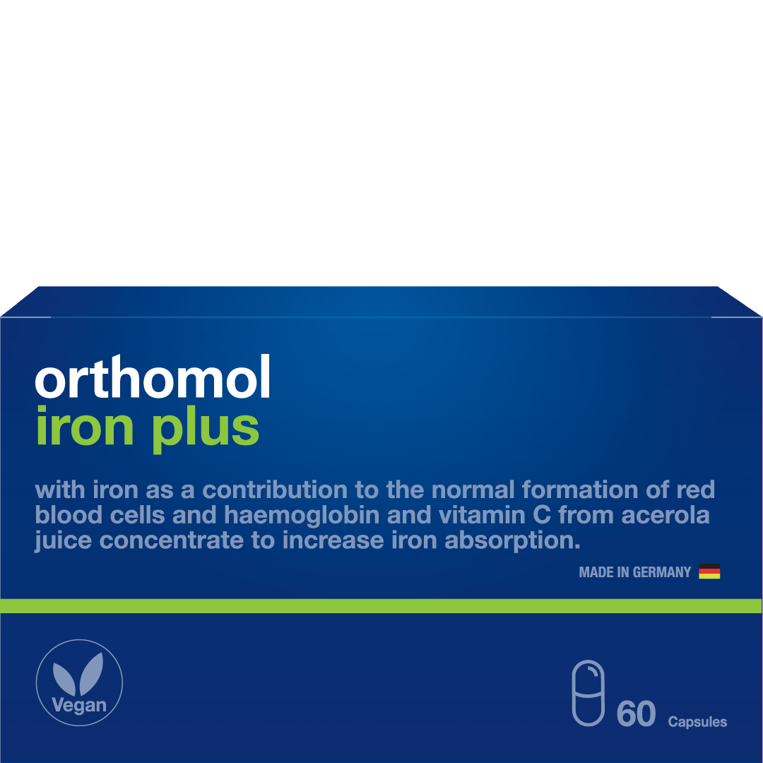 Orthomol Iron Plus, 60 kapsulių