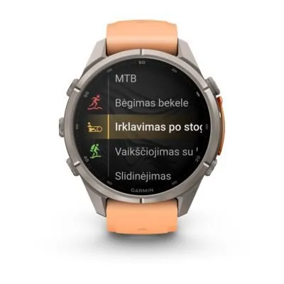 Garmin fēnix 9 Pro inReach 43 mm Titanium / Shell Pink / Autumn Orange Silicone