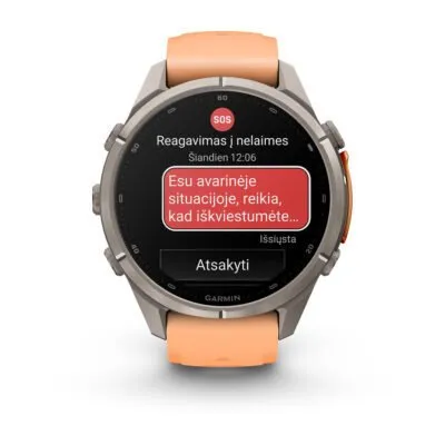Garmin fēnix 9 Pro inReach 43 mm Titanium / Shell Pink / Autumn Orange Silicone