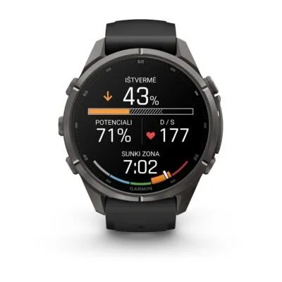 Garmin fēnix 9 Pro inReach 43 mm Carbon Gray DLC Titanium / Black / Pebble Grey Silicone