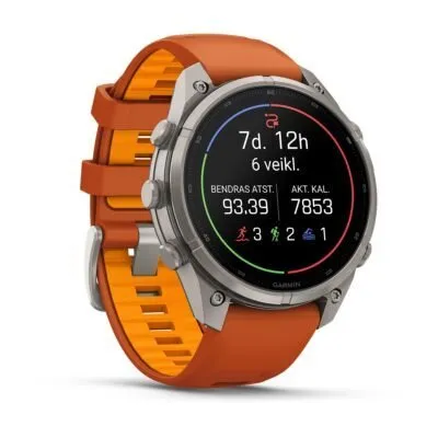 Garmin fēnix 9 Pro inReach 47 mm Titanium / Autumn Orange / Spark Orange Silicone