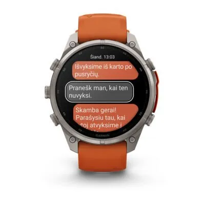 Garmin fēnix 9 Pro inReach 47 mm Titanium / Autumn Orange / Spark Orange Silicone