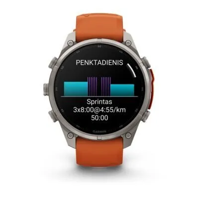 Garmin fēnix 9 Pro inReach 47 mm Titanium / Autumn Orange / Spark Orange Silicone