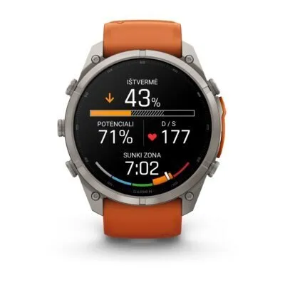 Garmin fēnix 9 Pro inReach 51 mm Titanium / Autumn Orange / Spark Orange Silicone