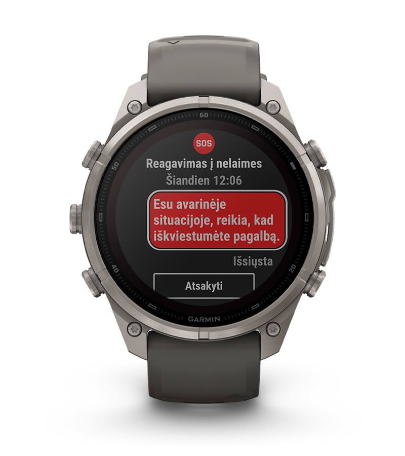 SOS ŽINUTĖS IR „GARMIN RESPONSE℠“ CENTRAS