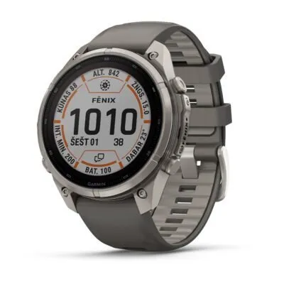 Garmin fēnix 9 Pro inReach Solar 47 mm Titanium / Pebble Grey Silicone