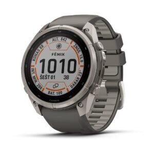 Garmin fēnix 9 Pro inReach Solar 51 mm Titanium / Pebble Grey Silicone