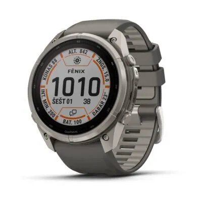 Garmin fēnix 9 Pro inReach Solar 51 mm Titanium / Pebble Grey Silicone
