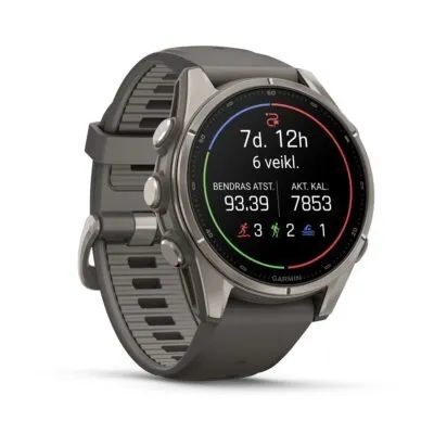 Garmin fēnix 9 43 mm Titanium / Pebble Grey Silicone