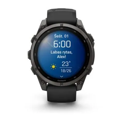 Garmin fēnix 9 47 mm Carbon Grey DLC Titanium / Black Silicone