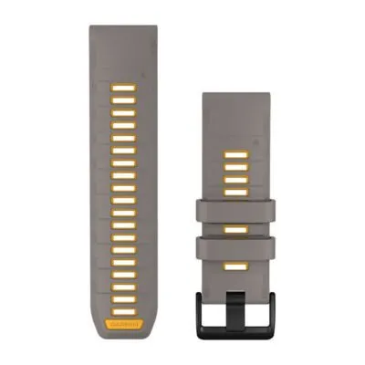 Garmin QuickFit 26 Watch Band Silver Grey / Yellow Flare Silicone
