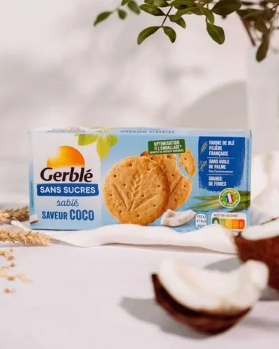Gerblé sausainiai su kokosų skoniu, be cukraus 132g