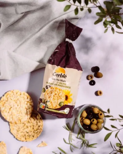 Gerblé kukurūzų galetės su alyvuogėmis ir žolelėmis 123,5g Gerblé kukurūzų galetės su alyvuogėmis ir žolelėmis 123,5g