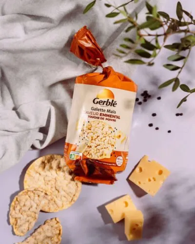 Gerblé kukurūzų galetės su sūrio skoniu ir pipirais 123,5g Gerblé kukurūzų galetės su sūrio skoniu ir pipirais 123,5g