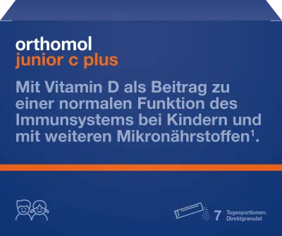 Orthomol Junior C Plus, aviečių ir žaliųjų citrinų, 7 porcijos